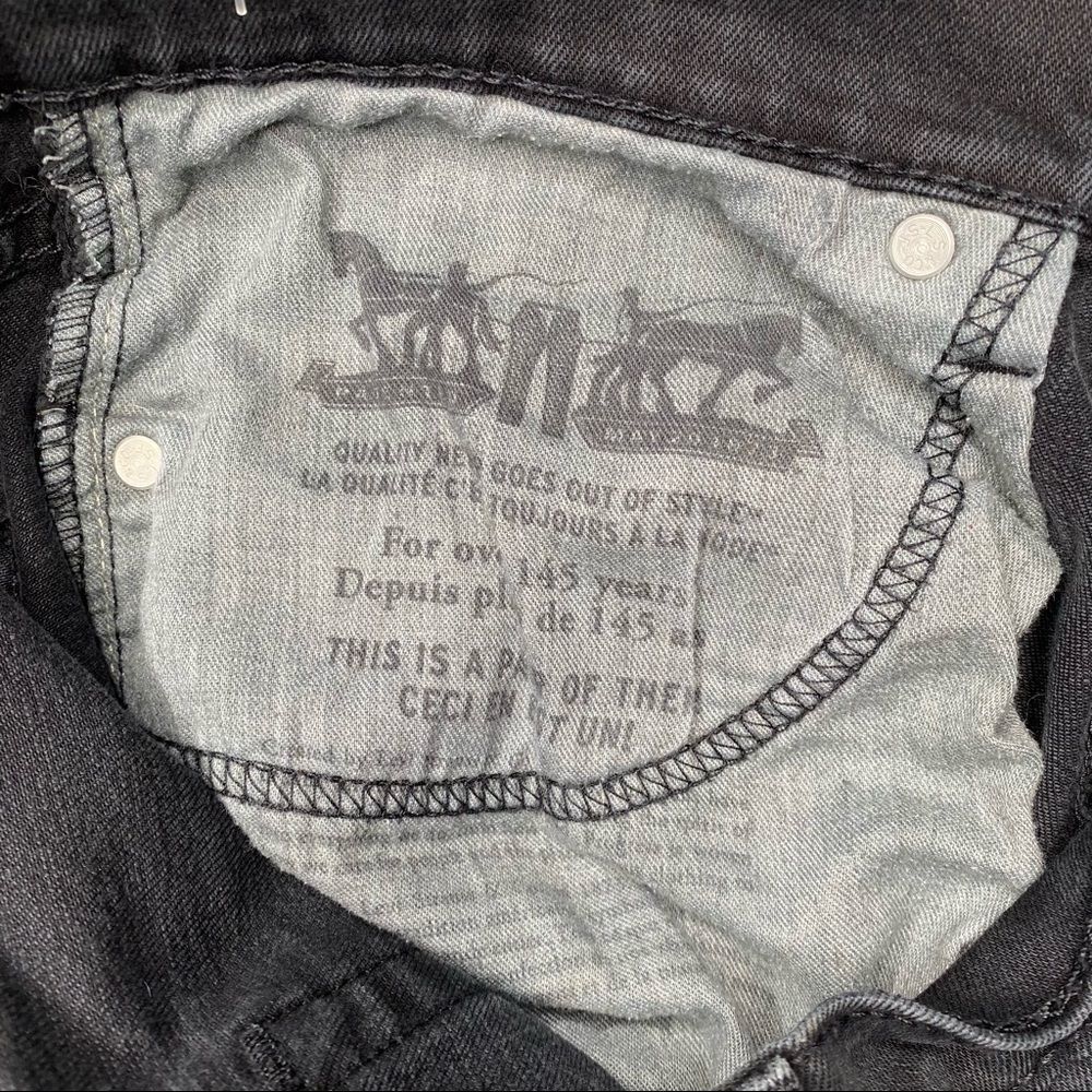 LEVI’S Black Mid-Rise Skinny Denim Jeans - Size 32 - Picture 6 of 10
